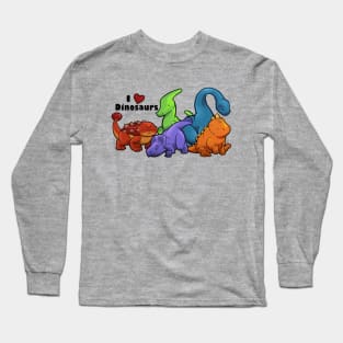 I ♥ Dinosaurs (landscape vers; gray) Long Sleeve T-Shirt